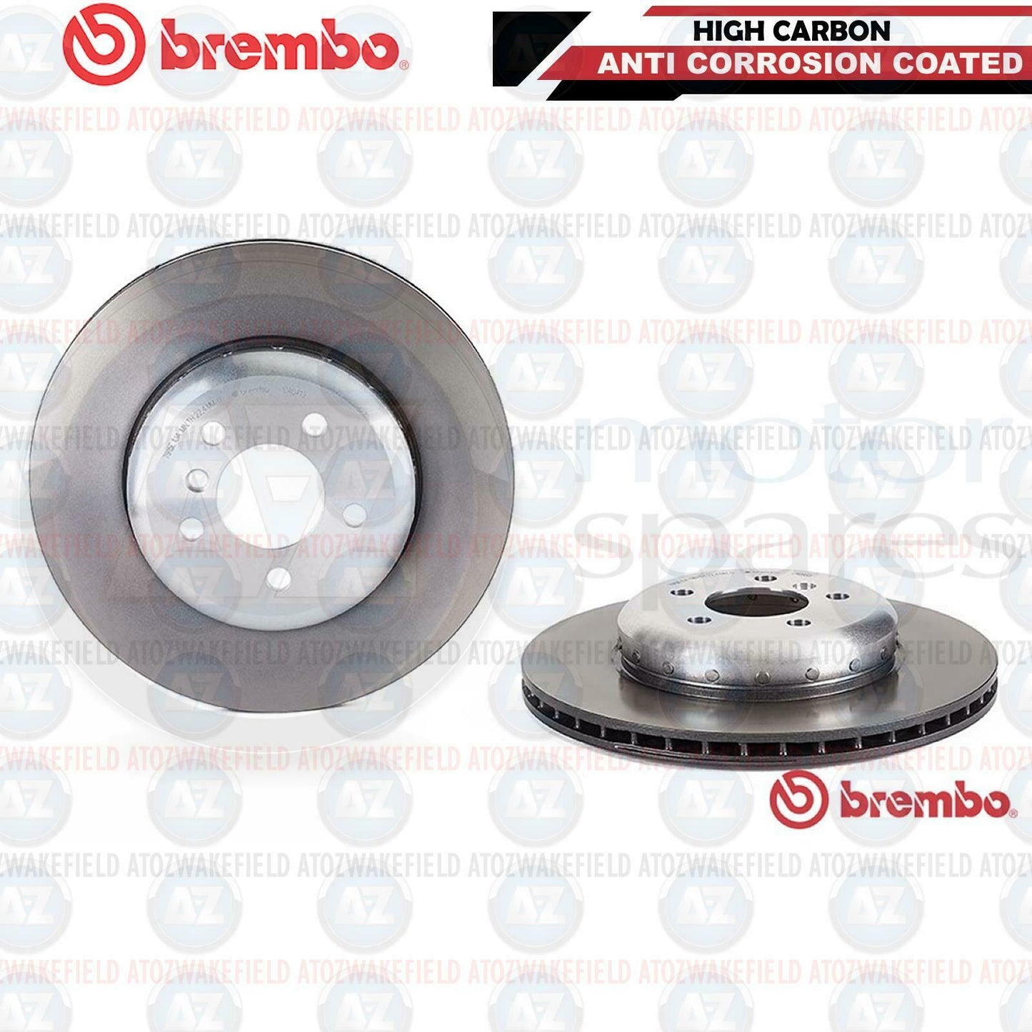 For BMW 5 Series F10 F11 535i Rear Brembo Brake Discs Pair 345mm