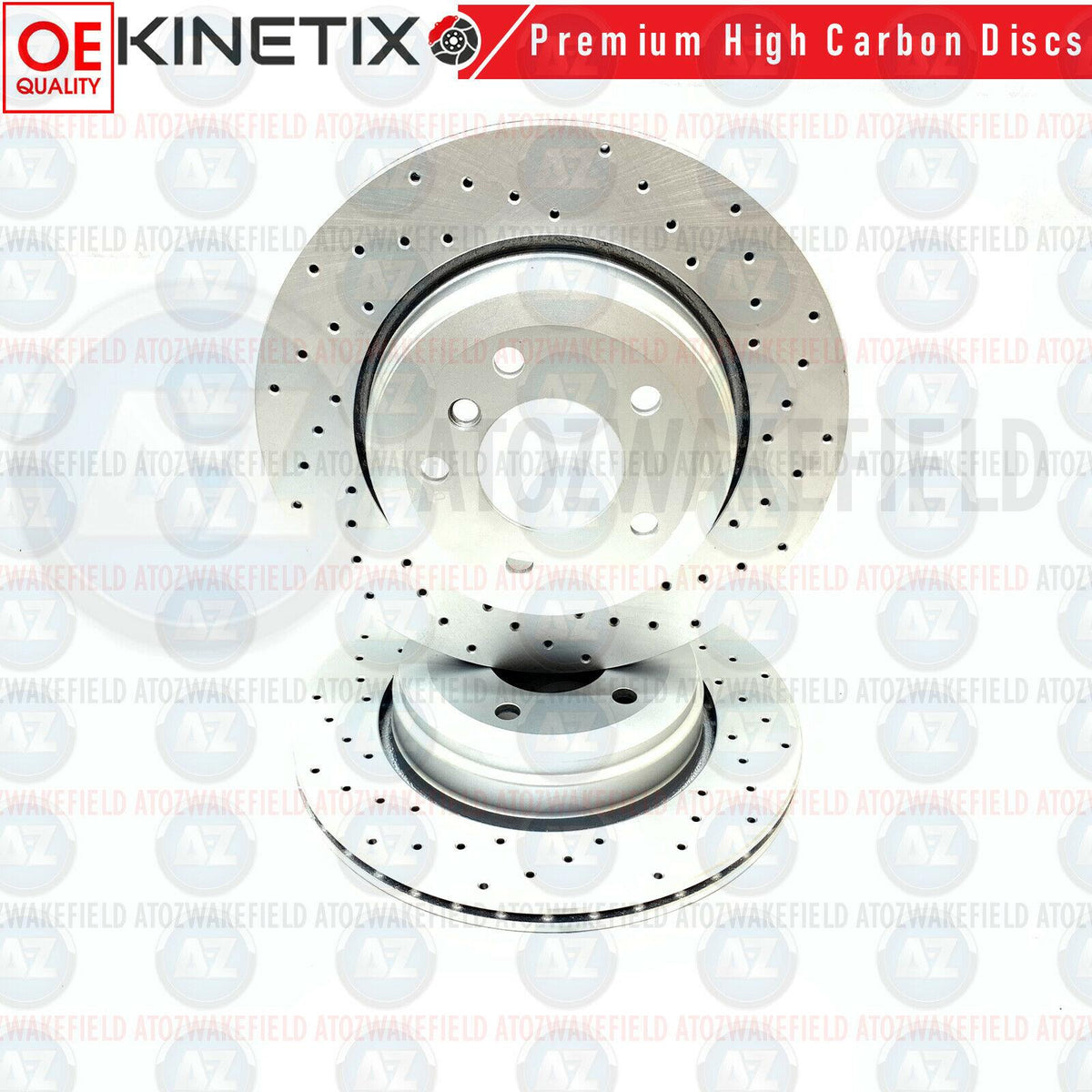 FOR BMW 5 6 SERIES E60 E61 E63 E64 CROSS DRILLED REAR BRAKE DISCS PAIR 320mm