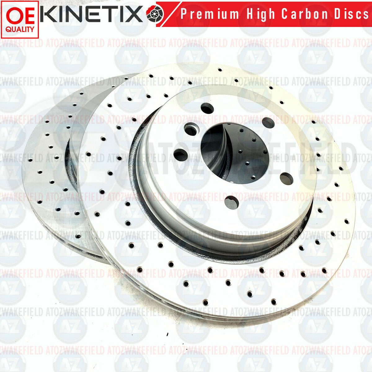 FOR BMW 5 6 SERIES E60 E61 E63 E64 CROSS DRILLED REAR BRAKE DISCS PAIR 320mm