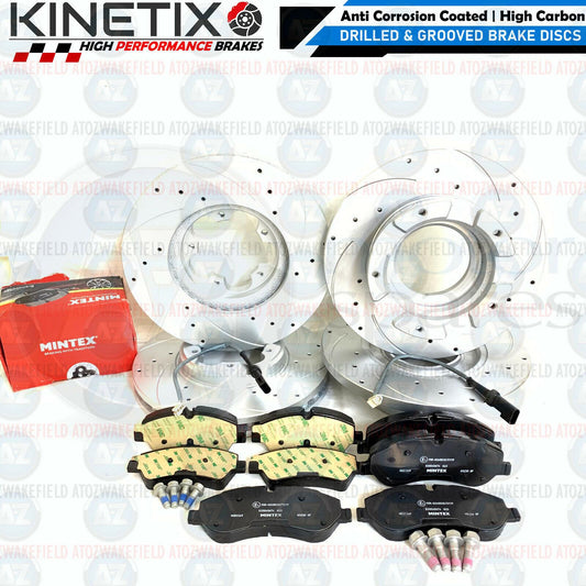 FITS TOURNEO TRANSIT CUSTOM 2015- FRONT REAR BRAKE DISCS MINTEX PADS 308mm/288mm