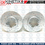 FOR FORD TRANSIT FRONT REAR DRILLED GROOVED BRAKE DISCS MINTEX PADS COATED