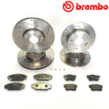 For Honda Civic 2.0 Type-R Front Rear Drilled Grooved Brake Discs Pads Brembo