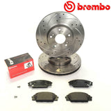 For Honda Civic 2.0 Type-R Front Rear Drilled Grooved Brake Discs Pads Brembo