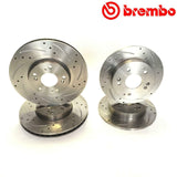 For Honda Civic 2.0 Type-R Front Rear Drilled Grooved Brake Discs Pads Brembo