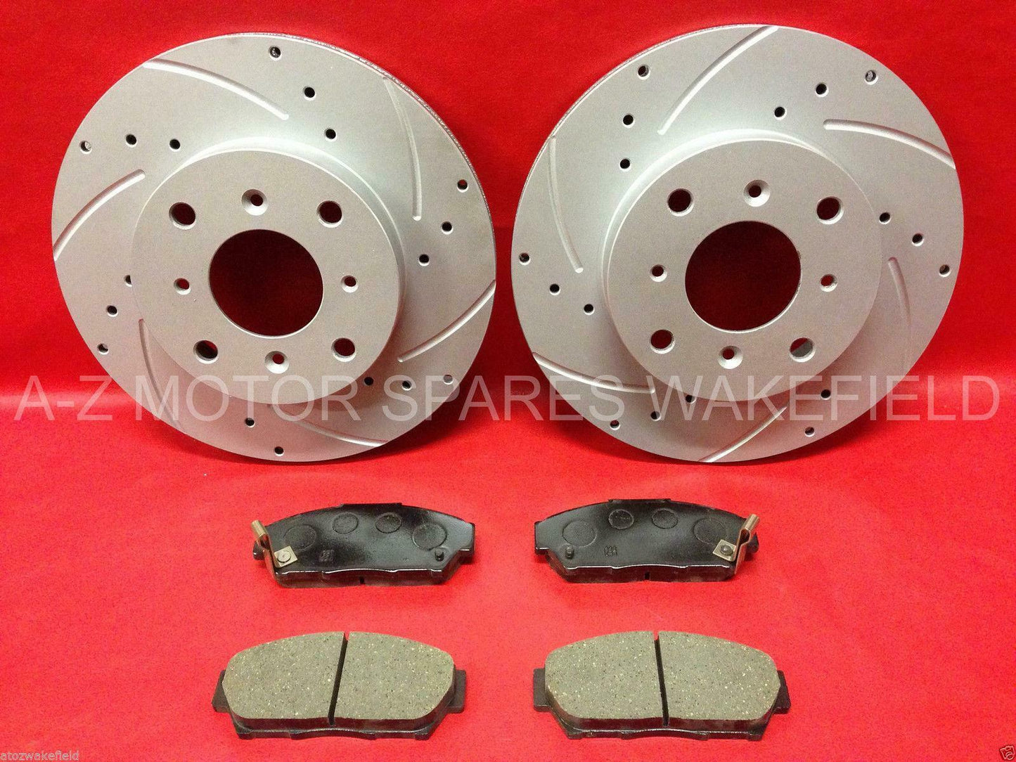 For Honda Integra 1.8 DC2 Type R UK + JDM front grooved brake discs pads 4 STUD