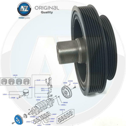 For Nissan Cabstar Navara Pathfinder 2.5 DCI D40 R51 YD25DDTi Crank shaft pulley