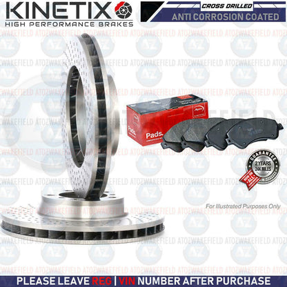 For Porsche Cayman 718 2.5 GTS Front Drilled Coated Brake Discs Apec Pads 330mm