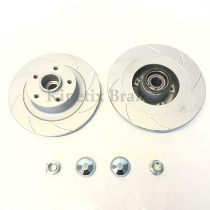 For Renault Laguna MK3 GT DCI V6 Turbo Grooved Rear Brake Discs + ABS + bearings
