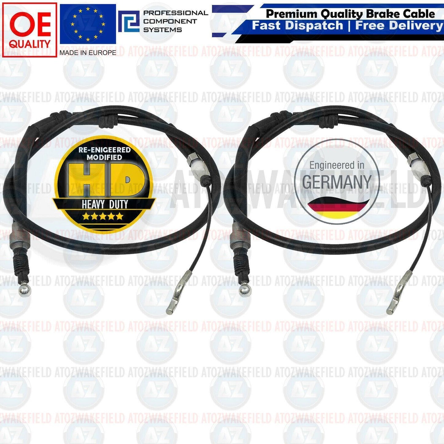 For VW TRANSPORTER T5 2004-2011 REAR HAND BRAKE PARKING BRAKE CABLES 7H0609701D