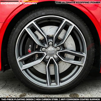 FOR AUDI S3 8V 8Y TTS SQ2 VW GOLF R FRONT TWO PIECE FLOATING BRAKE DISCS 340mm