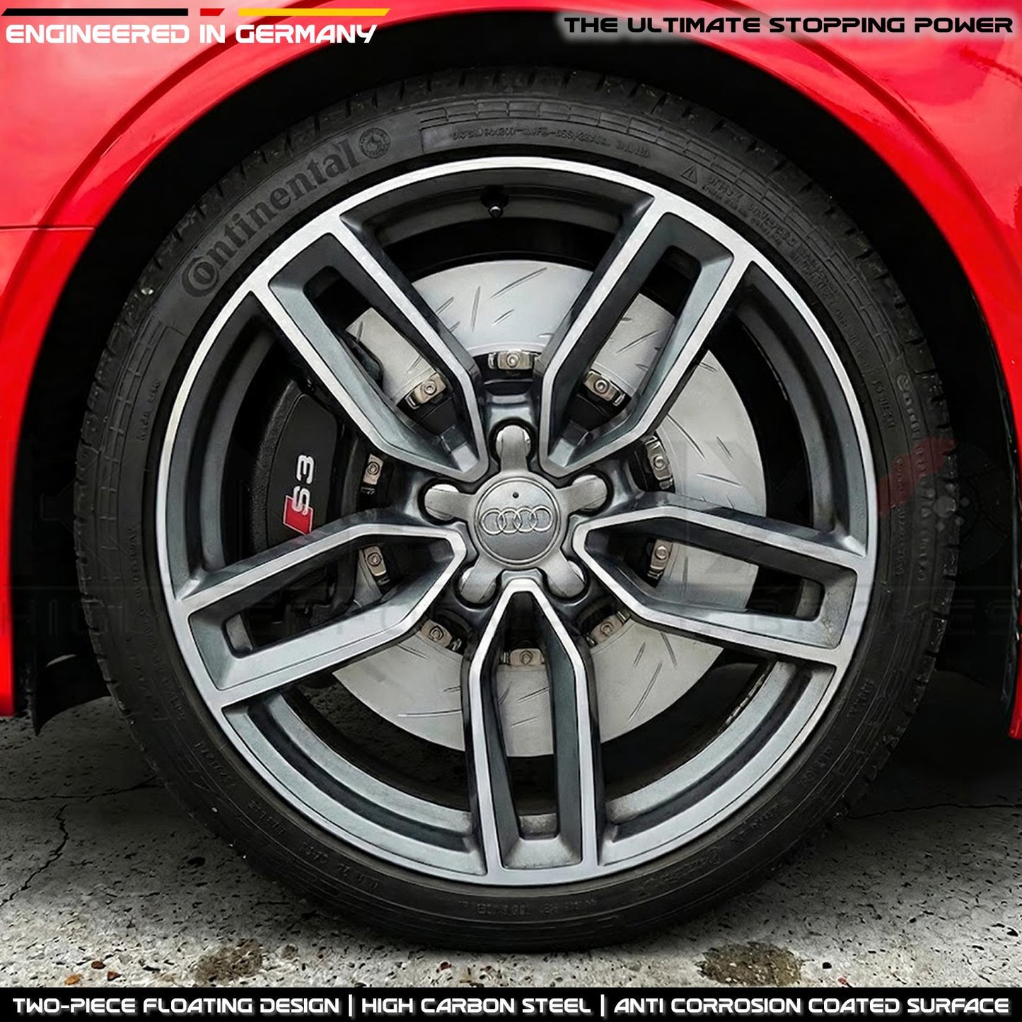 FOR VW GOLF R MK7/7.5 T-ROC R TWO PIECE FLOATING FRONT BRAKE DISCS PAIR 340mm