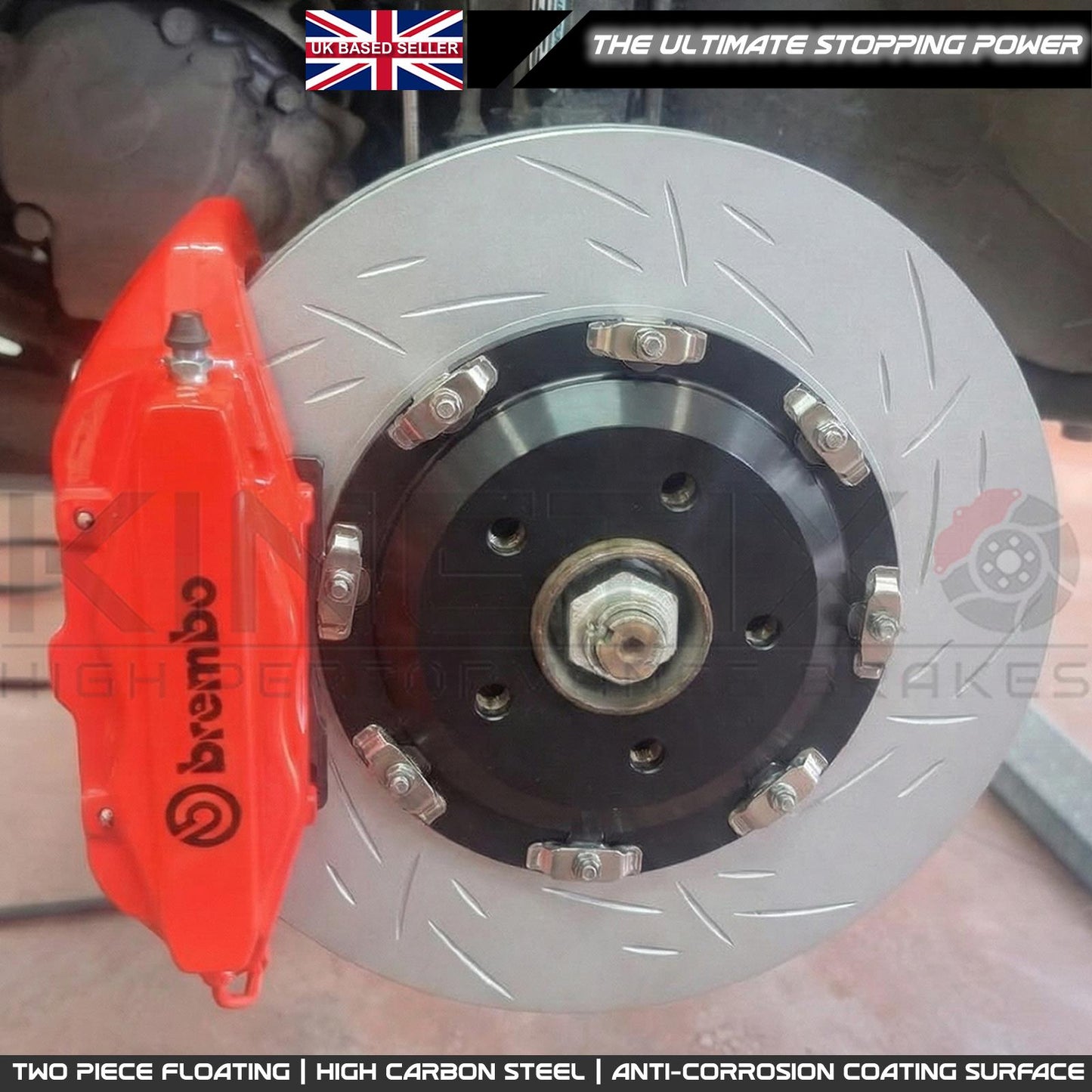 305mm TWO PIECE FLOATING FRONT BRAKE DISCS FOR ABARTH 500 595 695 COMPETIZIONE