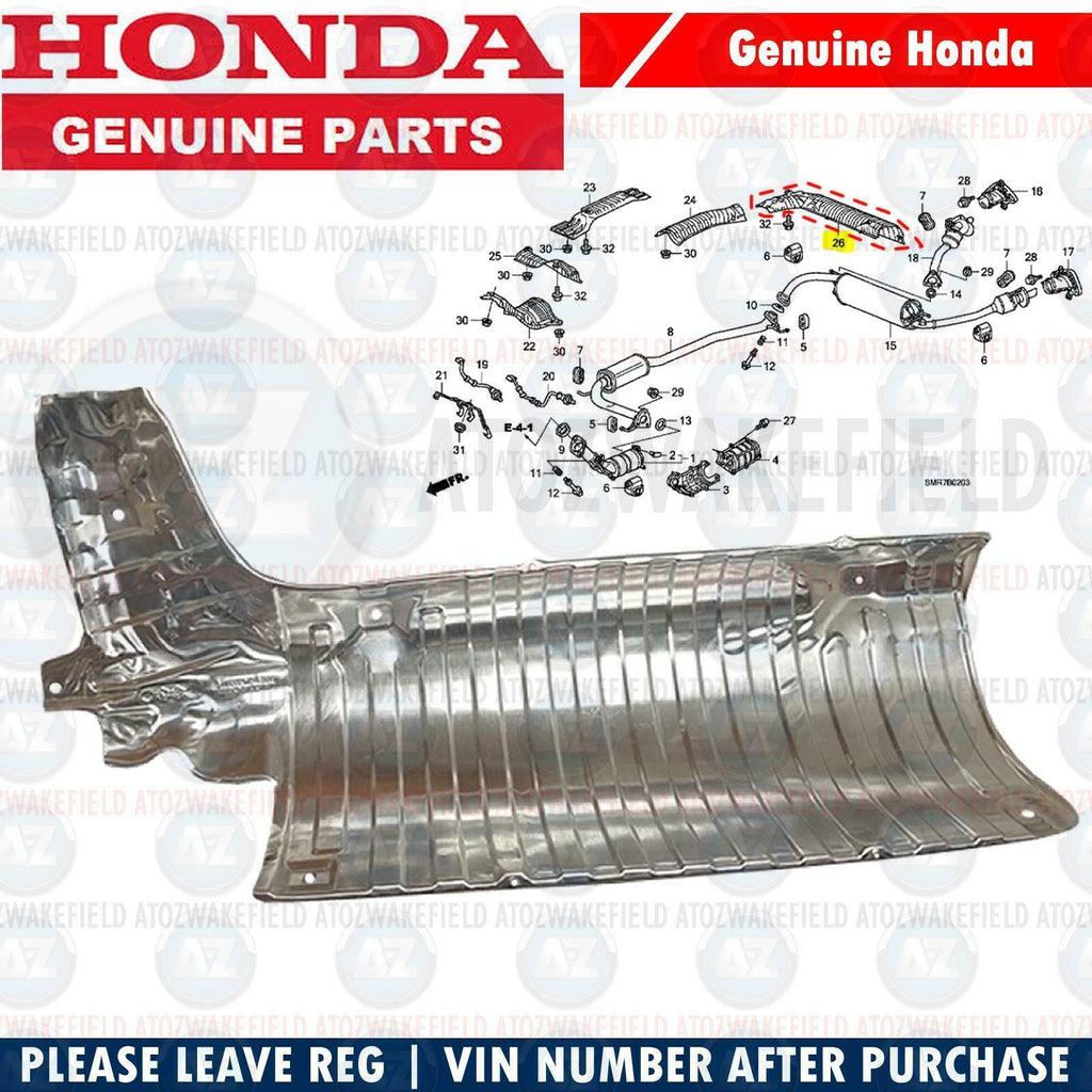 Genuine Honda Civic 5dr & 3dr Type R FN2 Rear Exhaust Box Heat Shield 2008-2011