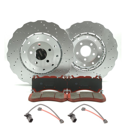 FOR AUDI RS6 RS7 2013-18 WAVEY FRONT BRAKE DISCS CERAMIC PADS 390mm 4G0615301AH