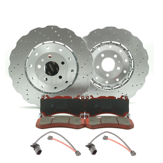 FOR AUDI RS6 RS7 2013-18 WAVEY FRONT BRAKE DISCS CERAMIC PADS 390mm 4G0615301AH
