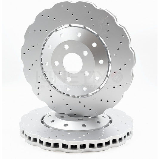 FOR AUDI RS6 RS7 2013-2018 FRONT WAVEY BRAKE DISC PAIR DISCS 390mm 4G0615301AH