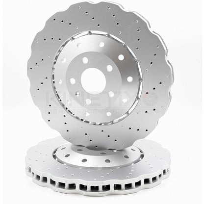 FOR AUDI RS6 RS7 2013-18 WAVEY FRONT BRAKE DISCS CERAMIC PADS 390mm 4G0615301AH