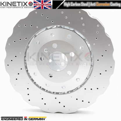 FOR AUDI RS6 (C7) 2013-2018 WAVEY FRONT REAR BRAKE DISCS PADS 390mm 356mm