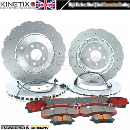 FOR AUDI RS7 (C7) 2013-2018 WAVEY FRONT REAR BRAKE DISCS PADS 390mm 356mm