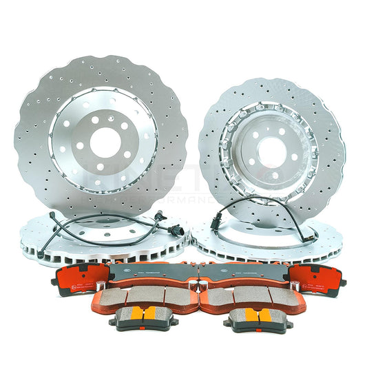 FOR AUDI RS7 (C7) 2013-2018 WAVEY FRONT REAR BRAKE DISCS PADS 390mm 356mm