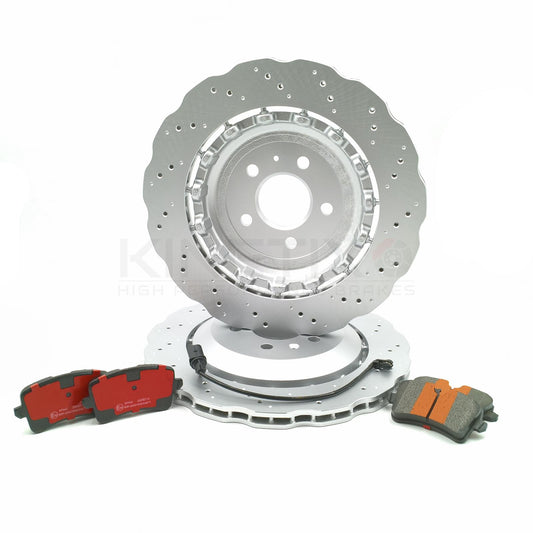 FOR AUDI RS6 (C7) 2013-2018 WAVEY REAR BRAKE DISCS PADS 356mm x 22mm 4G0615601