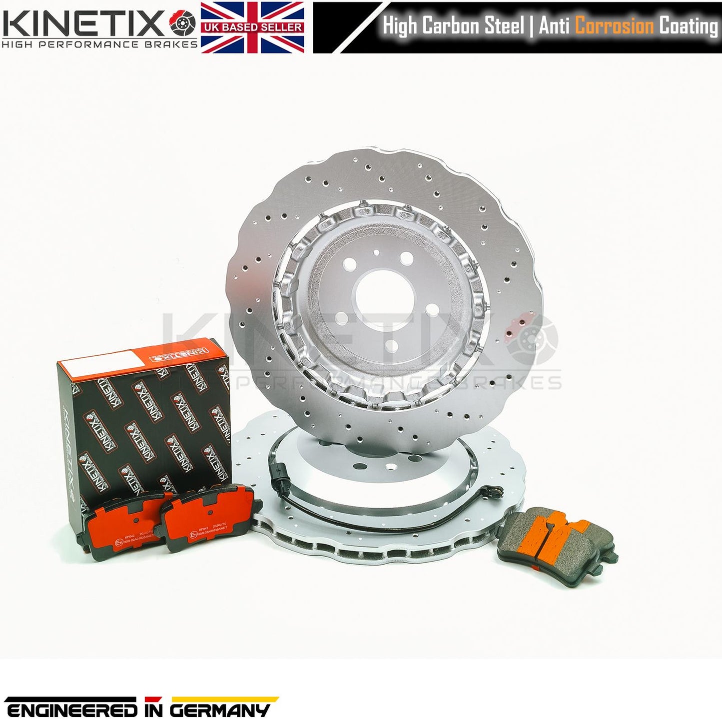FOR AUDI RS6 (C7) 2013-2018 WAVEY REAR BRAKE DISCS PADS 356mm x 22mm 4G0615601