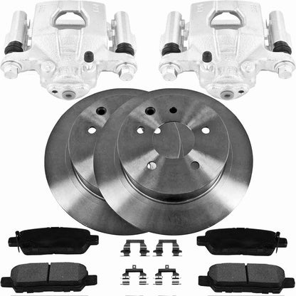 FOR CUBE LEAF JUKE REAR BRAKE CALIPERS CARRIERS DISCS PADS VENTED CONVERSION KIT