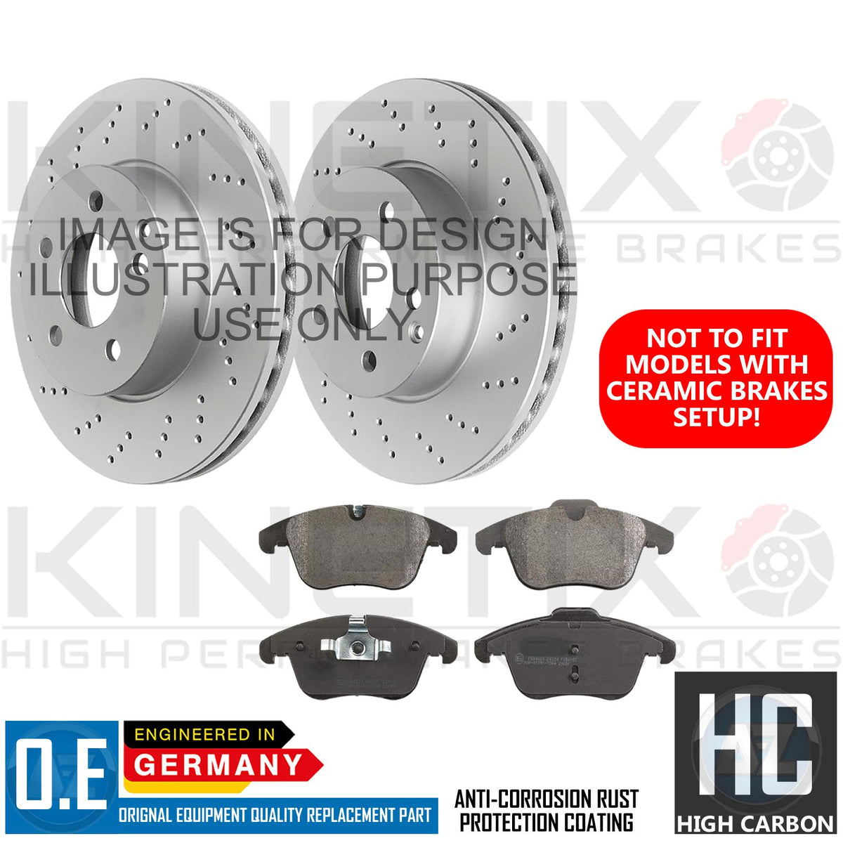 FOR JAGUAR S-TYPE XF XJ XK CROSS DRILLED FRONT BRAKE DISCS PADS 326mm FR