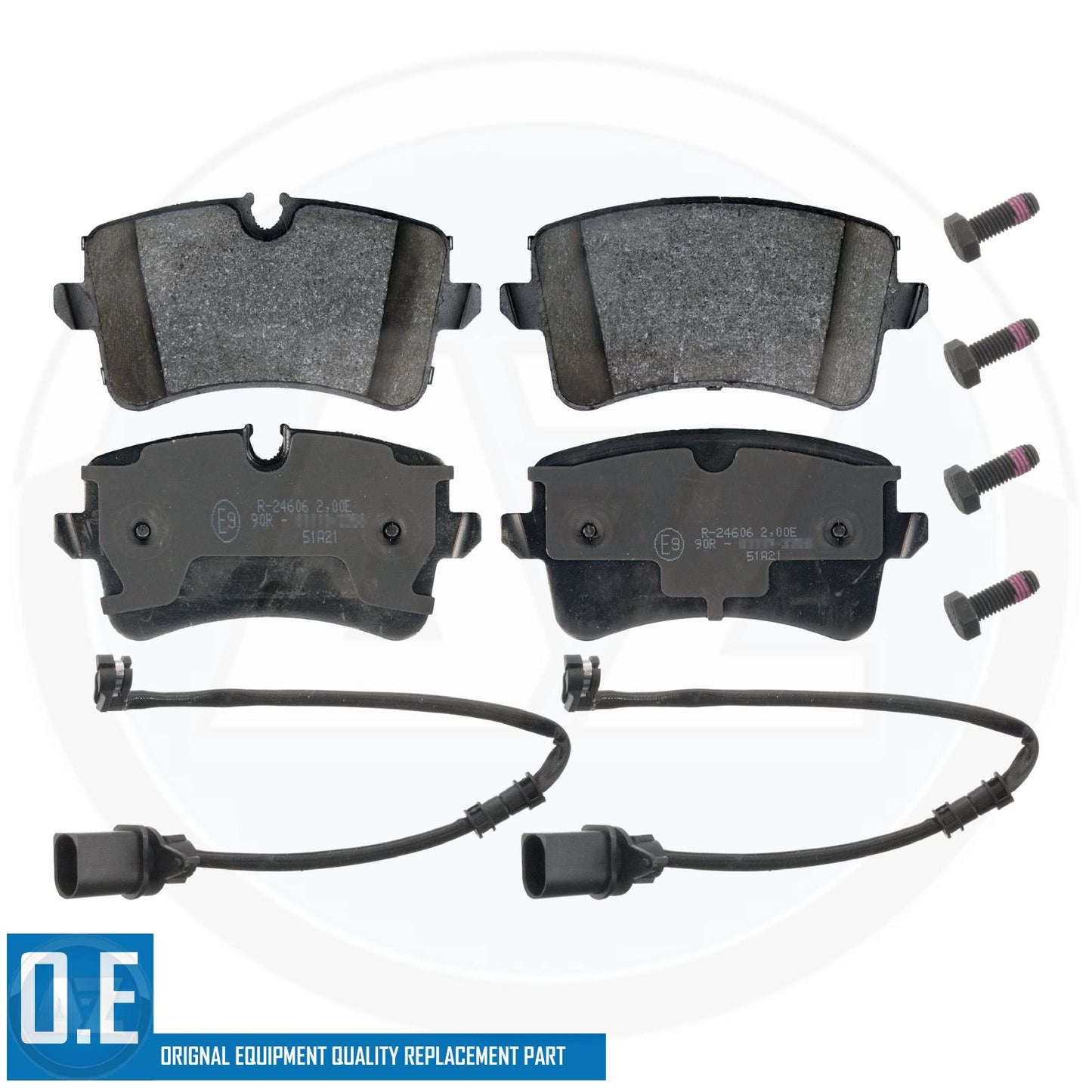 FOR AUDI RS6 C7 RS7 QUATTRO REAR AXLE BRAKE PADS & WEAR WIRE SENSORS