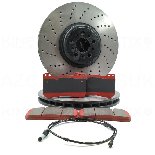 FOR BMW X5M F95 X6M F96 FRONT LEFT RIGHT BRAKE DISCS PADS & SENSOR 395mm X 36mm
