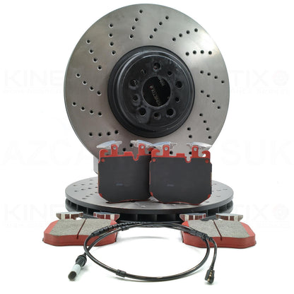BMW X3 M F97 X4 M F98 FRONT BRAKE DISCS CERAMIC RACING PERFORMANCE BRAKE PADS SET & WEAR WIRE SENSOR LEAD 395mm X 34mm 34118054825 | 34118054826