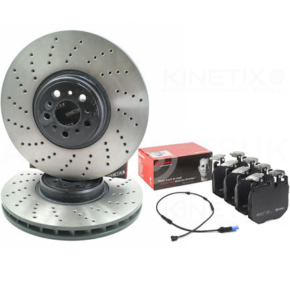 FOR BMW X3M F97 X4M F98 FRONT LEFT RIGHT BRAKE DISCS BREMBO PADS WIRE 395mm