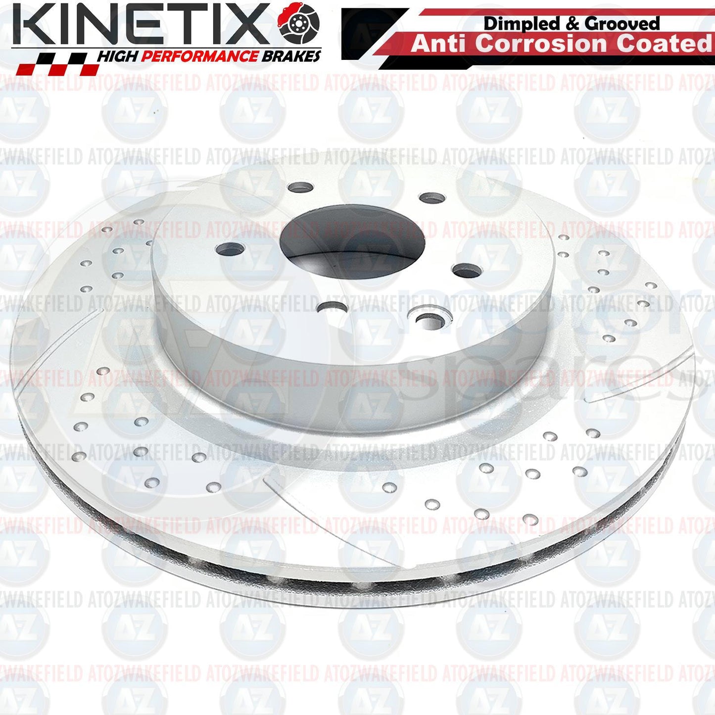 FOR NISSAN 350Z FRONT REAR KINETIX DIMPLED GROOVED PERFORMANCE BRAKE DISCS SET