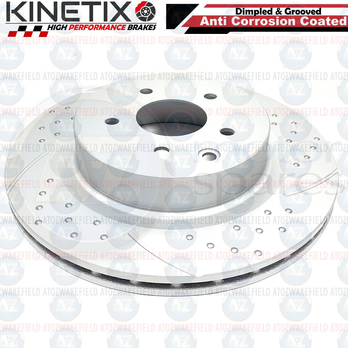 FOR NISSAN 350Z FRONT REAR KINETIX DIMPLED GROOVED PERFORMANCE BRAKE DISCS SET