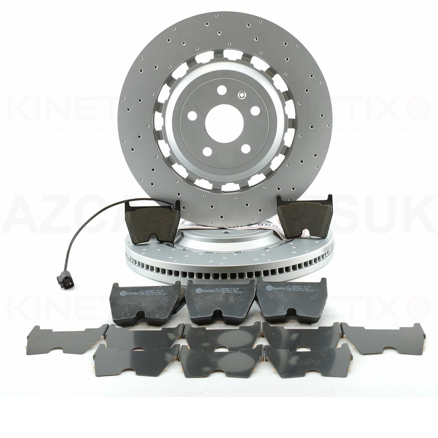 FOR AUDI TTRS TT RS 8S FV 2016- DRILLED FRONT BRAKE DISCS BREMBO OEM PADS 370mm X 34mm 8S0 615 301 L / 8S0 615 301 E / 8S0 615 301 C / 8S0615301L / 8S0615301E / 8S0615301C