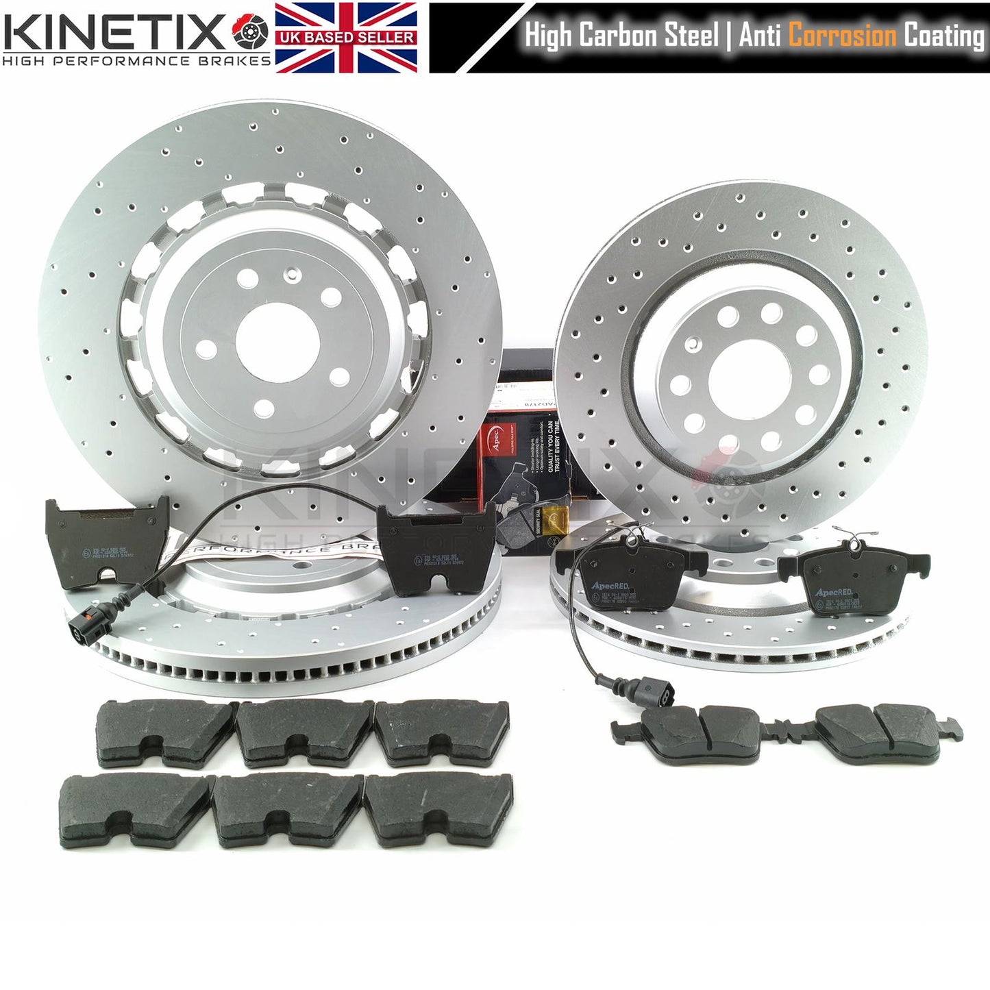 FOR AUDI TTRS TT RS FV 2016+ FRONT REAR BRAKE DISCS APEC PADS 370mm 310mm 8S0 615 301 C / 8S0 615 301 E / 8S0 615 301 L / 8S0615301C / 8S0615301E / 8S0615301L