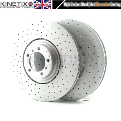 FOR PORSCHE CAYENNE 2.9 / 3.0 / 4.0 TAYCAN CROSS DRILLED PERFORMANCE FRONT BRAKE DISCS PAIR 415mm X 40mm 9Y0615302 | 9Y0615301 | 9Y0615302C | 9Y0615301C | 9Y0615301AA | 9Y0615302AA | 9Y0615301AF | 9Y0615302AF