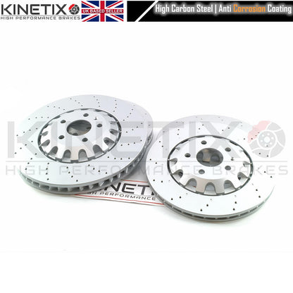 FOR AUDI RS4 RS5 B9 (2017-2025) DRILLED FRONT REAR BRAKE DISCS PADS & WEAR SENSOR LEADS 375mm 330mm 8W0615601G / 4M0615301AM
