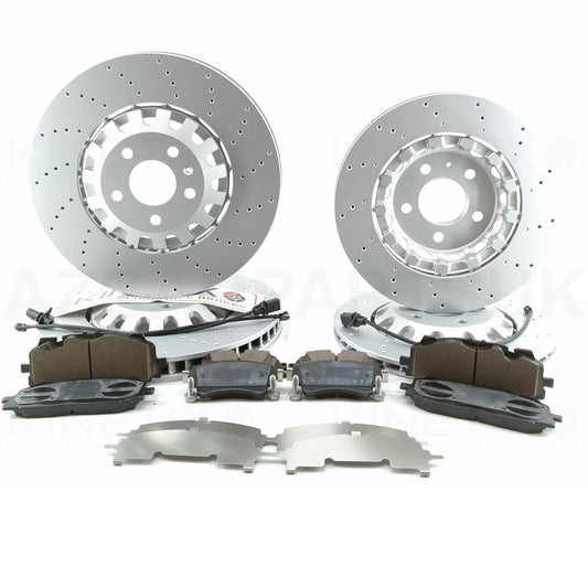 FOR AUDI RS4 RS5 B9 (2017-2025) DRILLED FRONT REAR BRAKE DISCS PADS & WEAR SENSOR LEADS 375mm 330mm 8W0615601G / 4M0615301AM