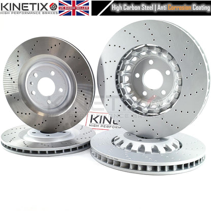 AUDI E-TRON Q7 Q8 (2015->) CROSS DRILLED FRONT REAR BRAKE DISCS 375mm 350mm 4M0 615 301 AD | 4M0 615 301 AS | 4M0 615 301 R | 4M0615301AD | 4M0615301AS | 4M0615301R | 4M0 615 601 P | 4M0 615 601 J | 4M0615601P | 4M0615601J