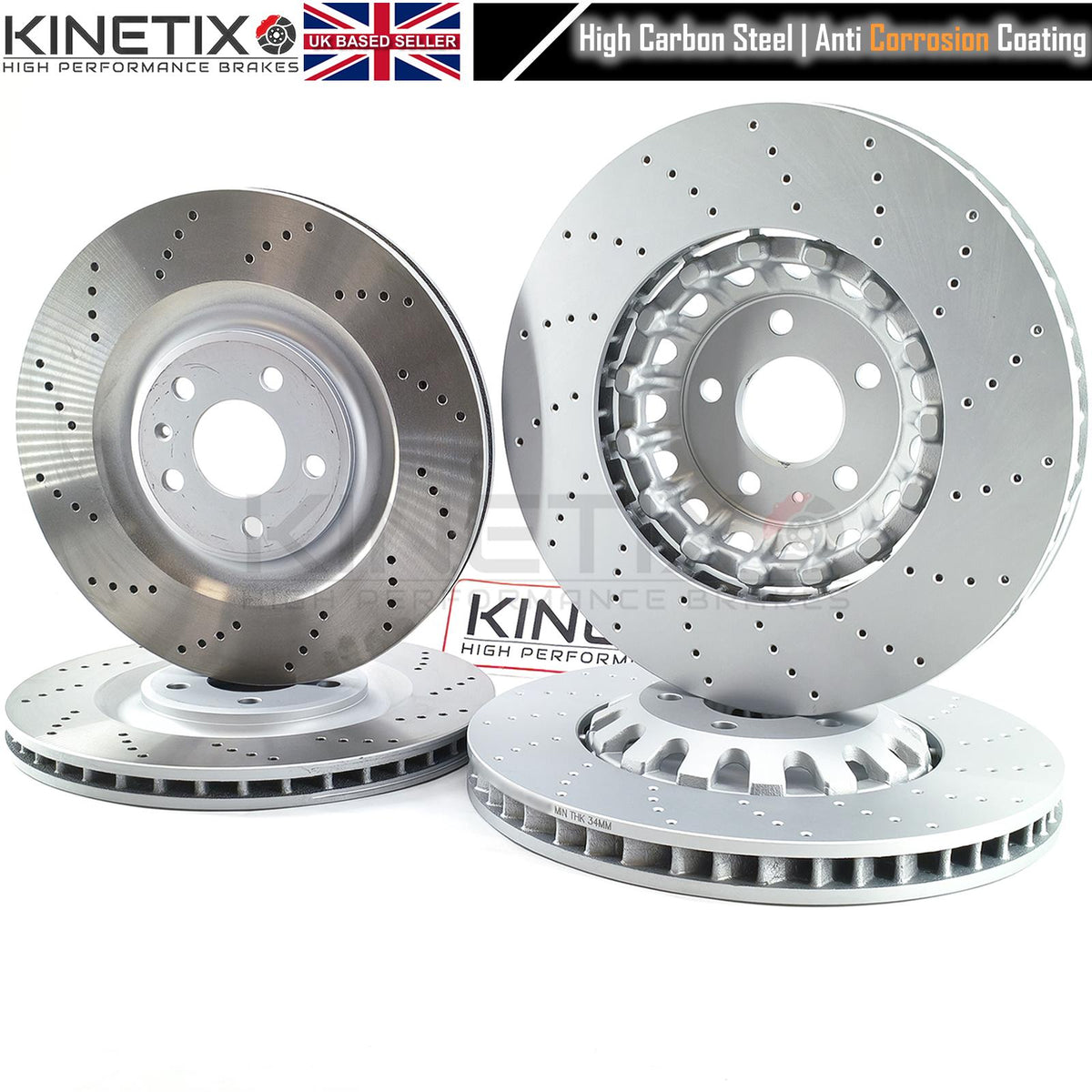 FOR AUDI S4 S5 S6 S7 S8 SQ5 B9 C8 FY D5 CROSS DRILLED PERFORMANCE FRONT REAR BRAKE DISCS BREMBO PADS 375mm 330mm & WEAR WIRE SENSOR LEADS