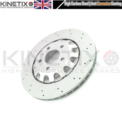 FOR AUDI RS4 RS5 B9 (2017-2025) DRILLED REAR BRAKE DISCS BREMBO OEM PADS & WEAR SENSOR LEAD 330mm 8W0615601G