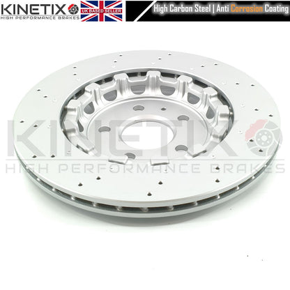 FOR AUDI RS4 RS5 B9 (2017-2025) DRILLED FRONT REAR BRAKE DISCS PADS & WEAR SENSOR LEADS 375mm 330mm 8W0615601G / 4M0615301AM