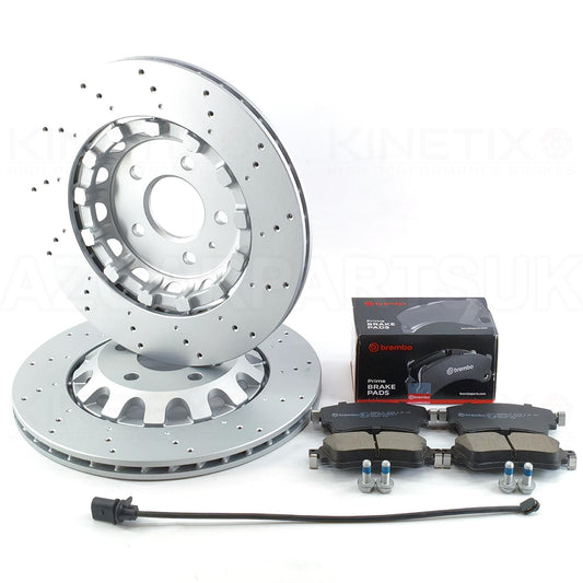 FOR AUDI RS4 RS5 (B9) 2017-2024 REAR BRAKE DISCS BREMBO PADS & WEAR WIRE SENSOR LEAD 330mm X 22mm 8W0615601G / 8W0 615 601 G