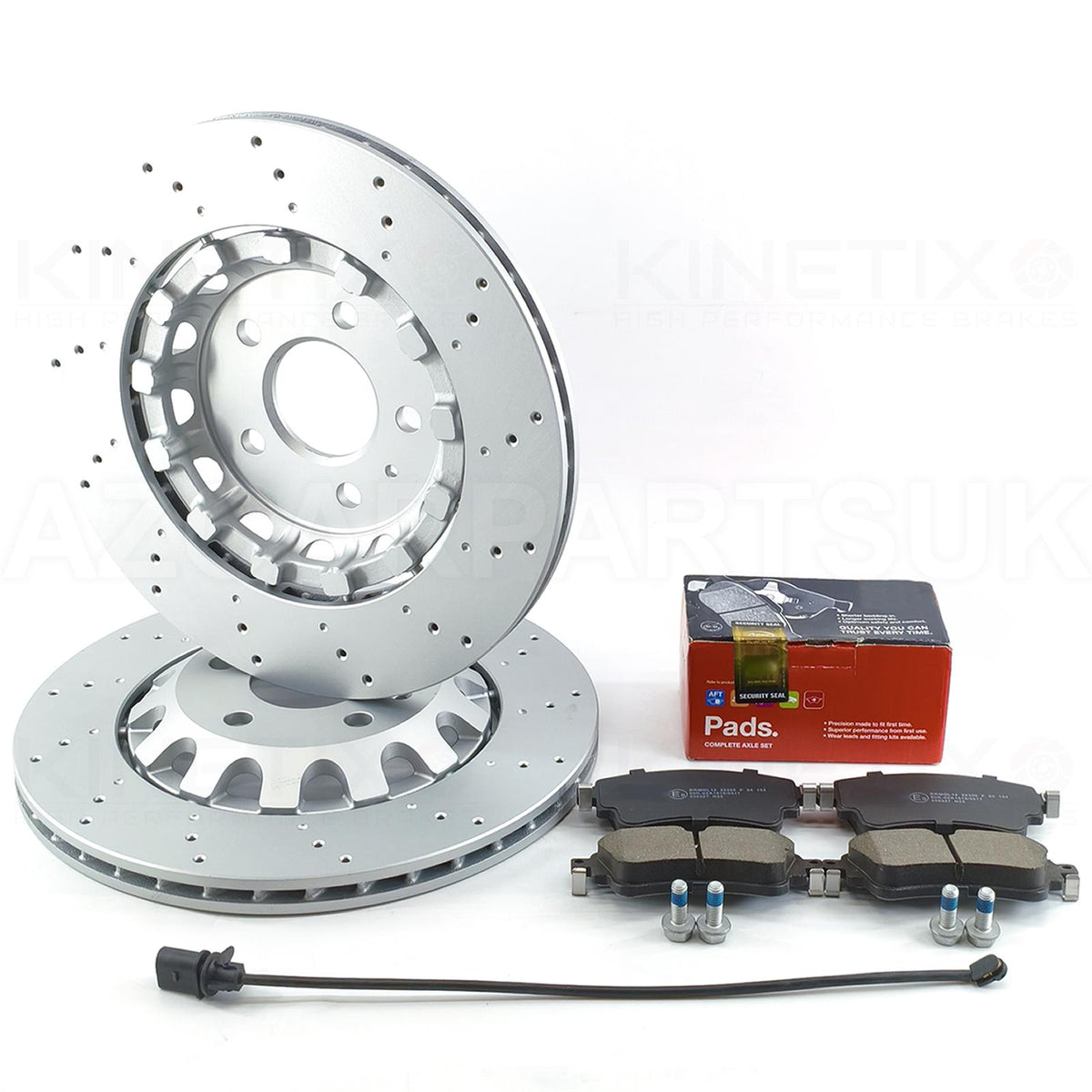FOR AUDI RS4 RS5 (B9) 2017-2024 REAR BRAKE DISCS OEQ PADS & WEAR WIRE SENSOR LEAD 330mm X 22mm 8W0615601G