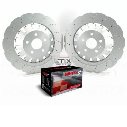 FOR AUDI RS3 8V 2015-2020 WAVY WAVED FRONT BRAKE DISC MINTEX RACING PADS 370mm 8V0615301C 8V0615301S