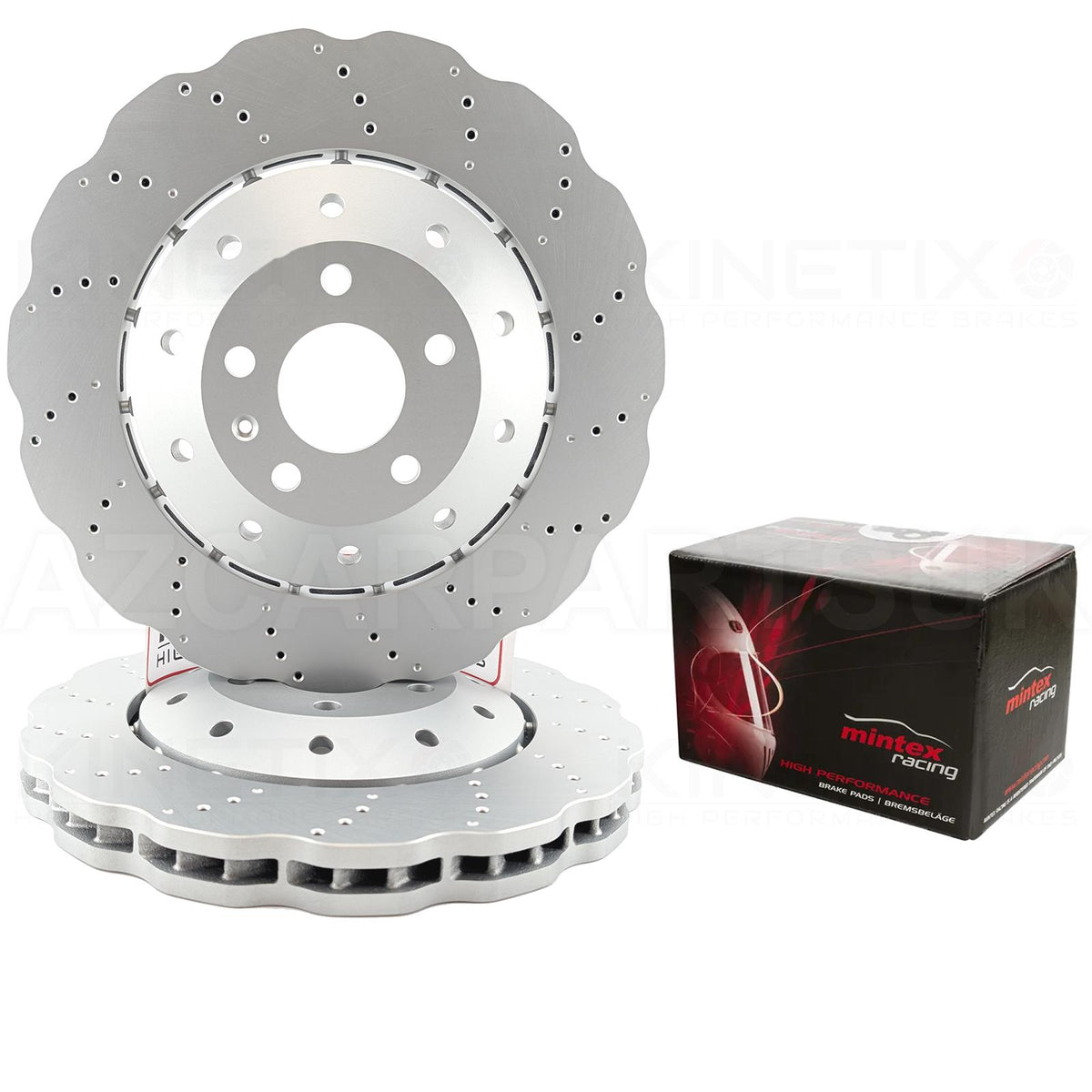 FOR AUDI RS4 RS5 R8 WAVEY FRONT BRAKE DISCS MINTEX RACING PADS 365mm X 34mm