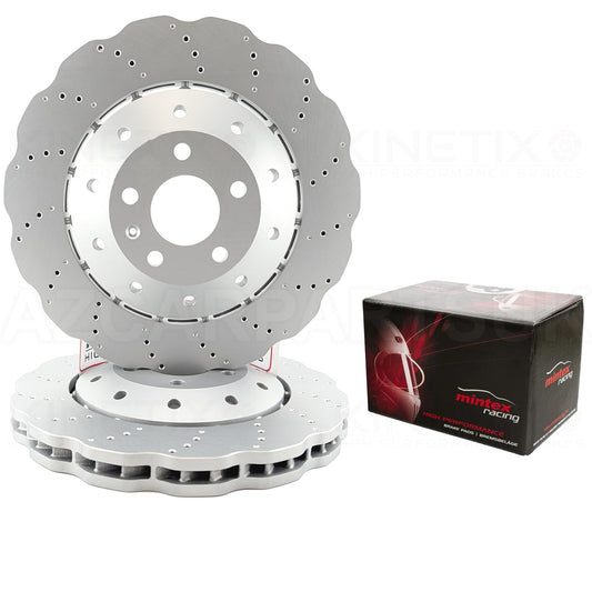 FOR AUDI RS4 RS5 R8 WAVEY FRONT BRAKE DISCS MINTEX RACING PADS 365mm X 34mm