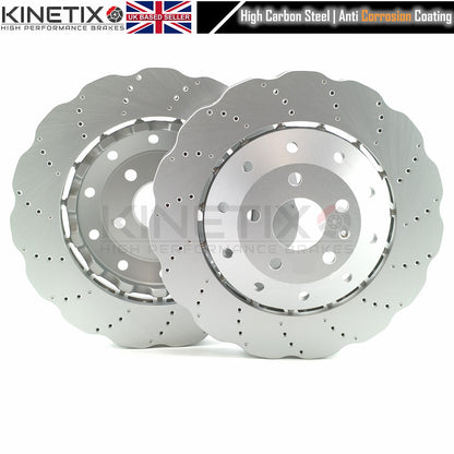 FOR AUDI RSQ3 RS Q3 (2013-2018) WAVEY FRONT BRAKE DISCS BREMBO PADS 8U0615301B / 8U0615301A