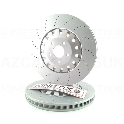 FOR AUDI E-TRON S6 S7 S8 SQ7 SQ8 CROSS DRILLED FRONT BRAKE DISCS PAIR 400mm